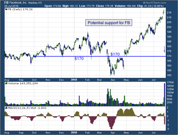 1-year chart of Facebook (NASDAQ: FB)