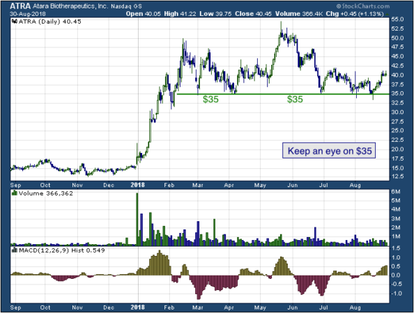 1-year chart of Atara (NASDAQ: ATRA)